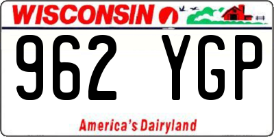 WI license plate 962YGP