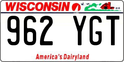 WI license plate 962YGT