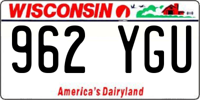 WI license plate 962YGU