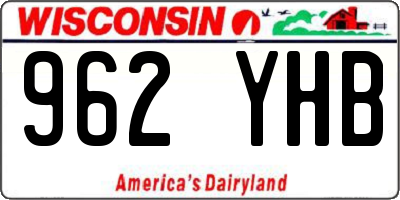 WI license plate 962YHB