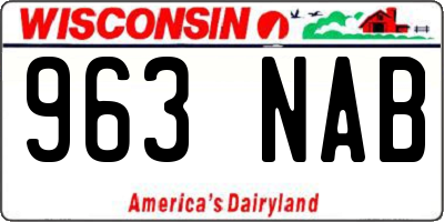 WI license plate 963NAB