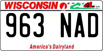 WI license plate 963NAD