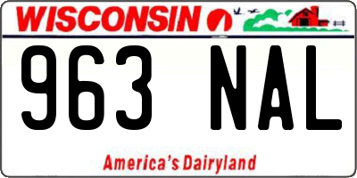WI license plate 963NAL