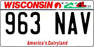 WI license plate 963NAV