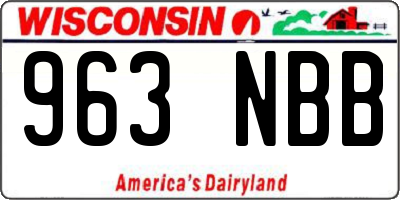 WI license plate 963NBB