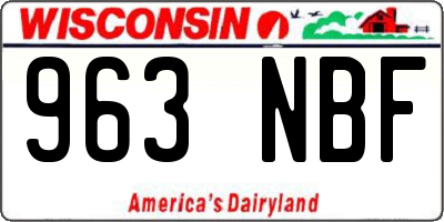 WI license plate 963NBF