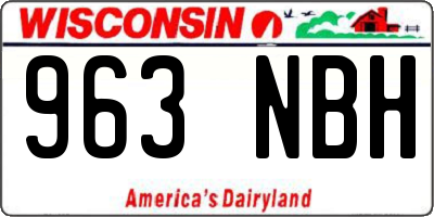 WI license plate 963NBH
