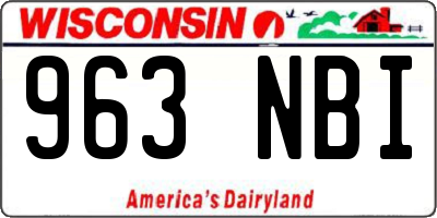 WI license plate 963NBI
