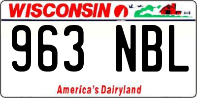WI license plate 963NBL