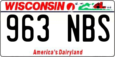 WI license plate 963NBS