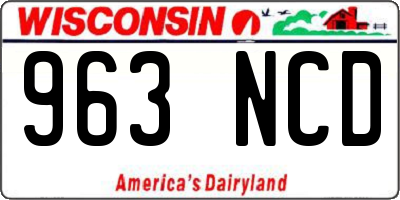 WI license plate 963NCD