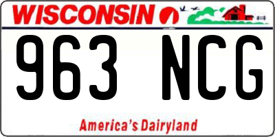 WI license plate 963NCG