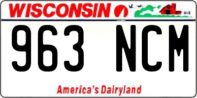 WI license plate 963NCM