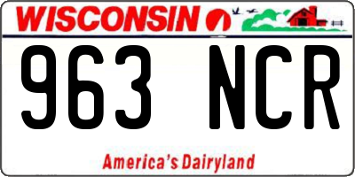 WI license plate 963NCR