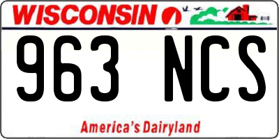 WI license plate 963NCS