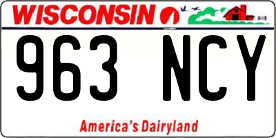 WI license plate 963NCY