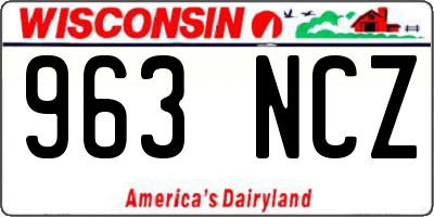 WI license plate 963NCZ