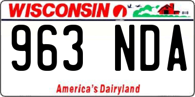 WI license plate 963NDA