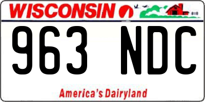 WI license plate 963NDC