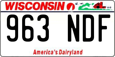 WI license plate 963NDF