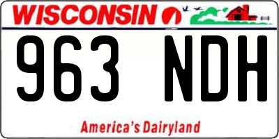 WI license plate 963NDH