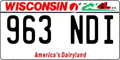 WI license plate 963NDI