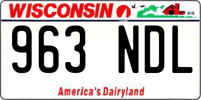 WI license plate 963NDL