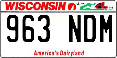 WI license plate 963NDM