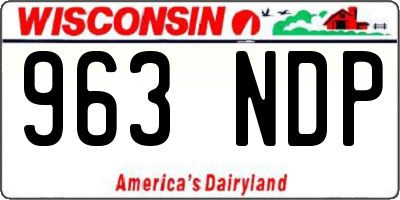 WI license plate 963NDP