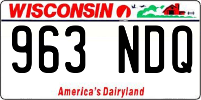 WI license plate 963NDQ