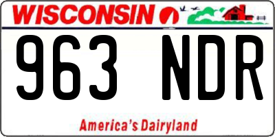 WI license plate 963NDR
