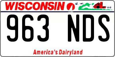 WI license plate 963NDS