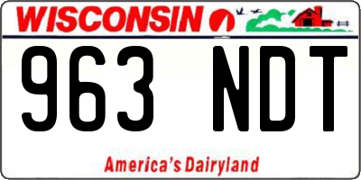 WI license plate 963NDT