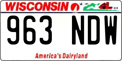WI license plate 963NDW