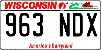 WI license plate 963NDX