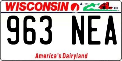 WI license plate 963NEA