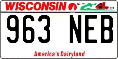 WI license plate 963NEB