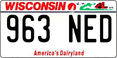 WI license plate 963NED