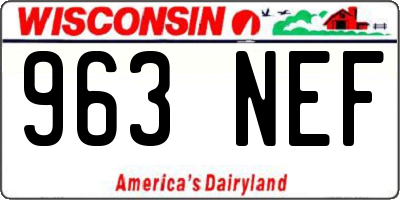 WI license plate 963NEF