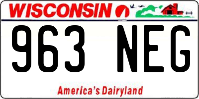 WI license plate 963NEG