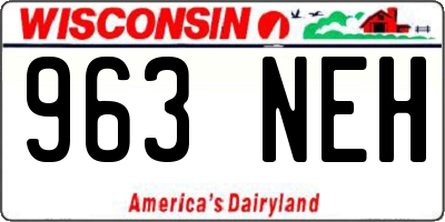 WI license plate 963NEH