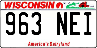 WI license plate 963NEI