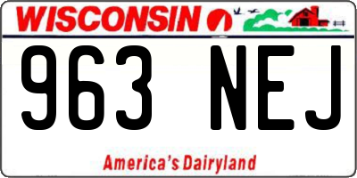 WI license plate 963NEJ