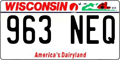 WI license plate 963NEQ