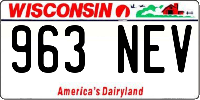 WI license plate 963NEV