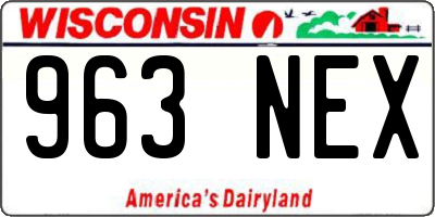 WI license plate 963NEX