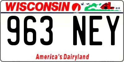 WI license plate 963NEY