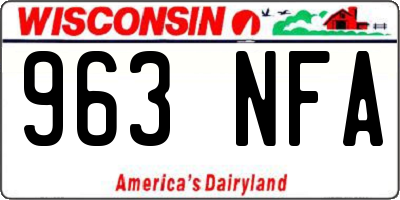WI license plate 963NFA