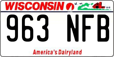 WI license plate 963NFB
