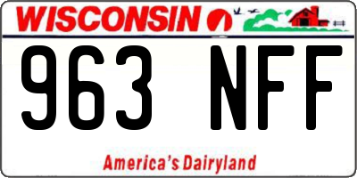 WI license plate 963NFF